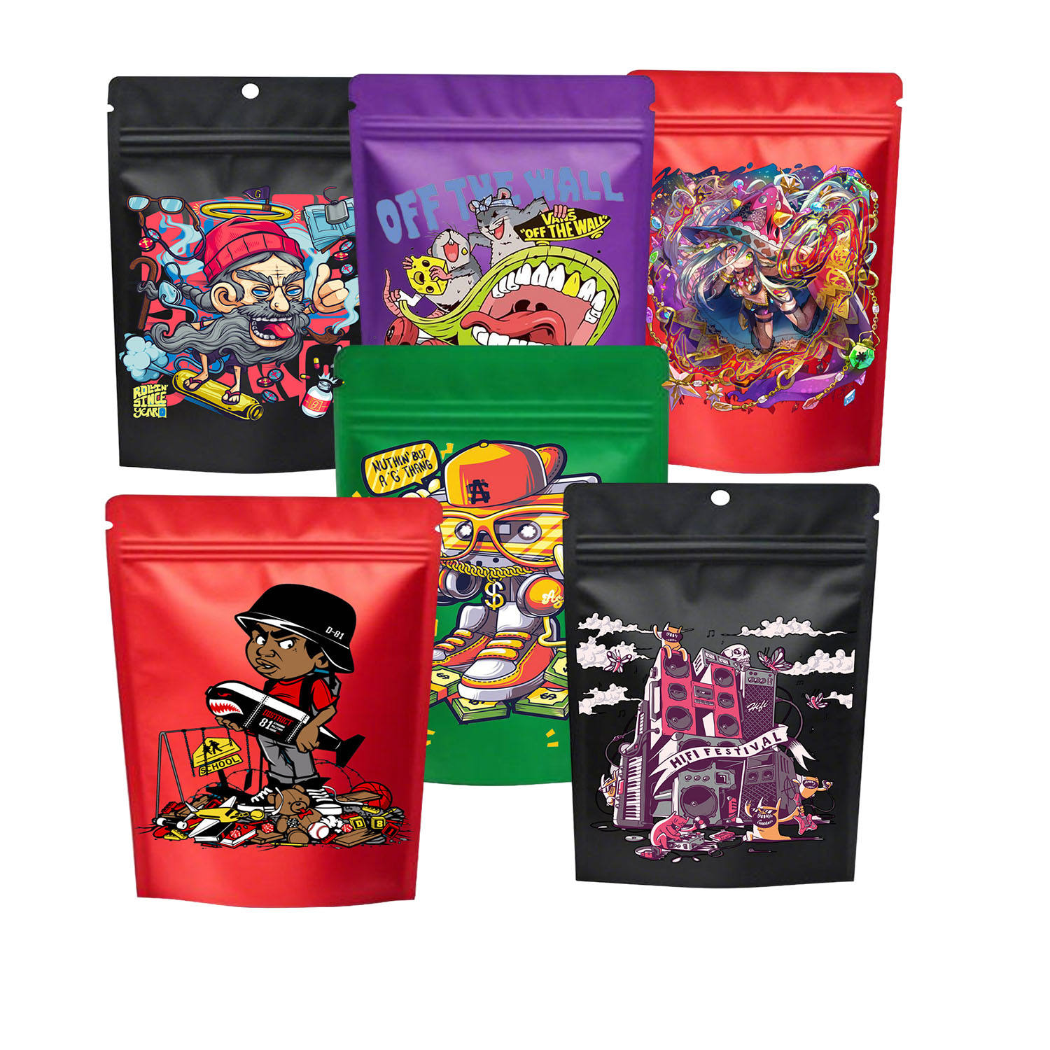 3.5g smell proof candy packaging mylar bag